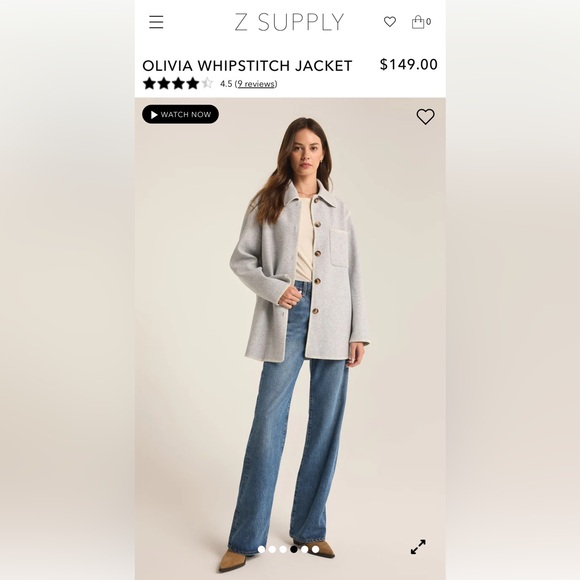 Z Supply Jackets & Blazers - Z Supply Gray Olivia Whipstitch Jacket
